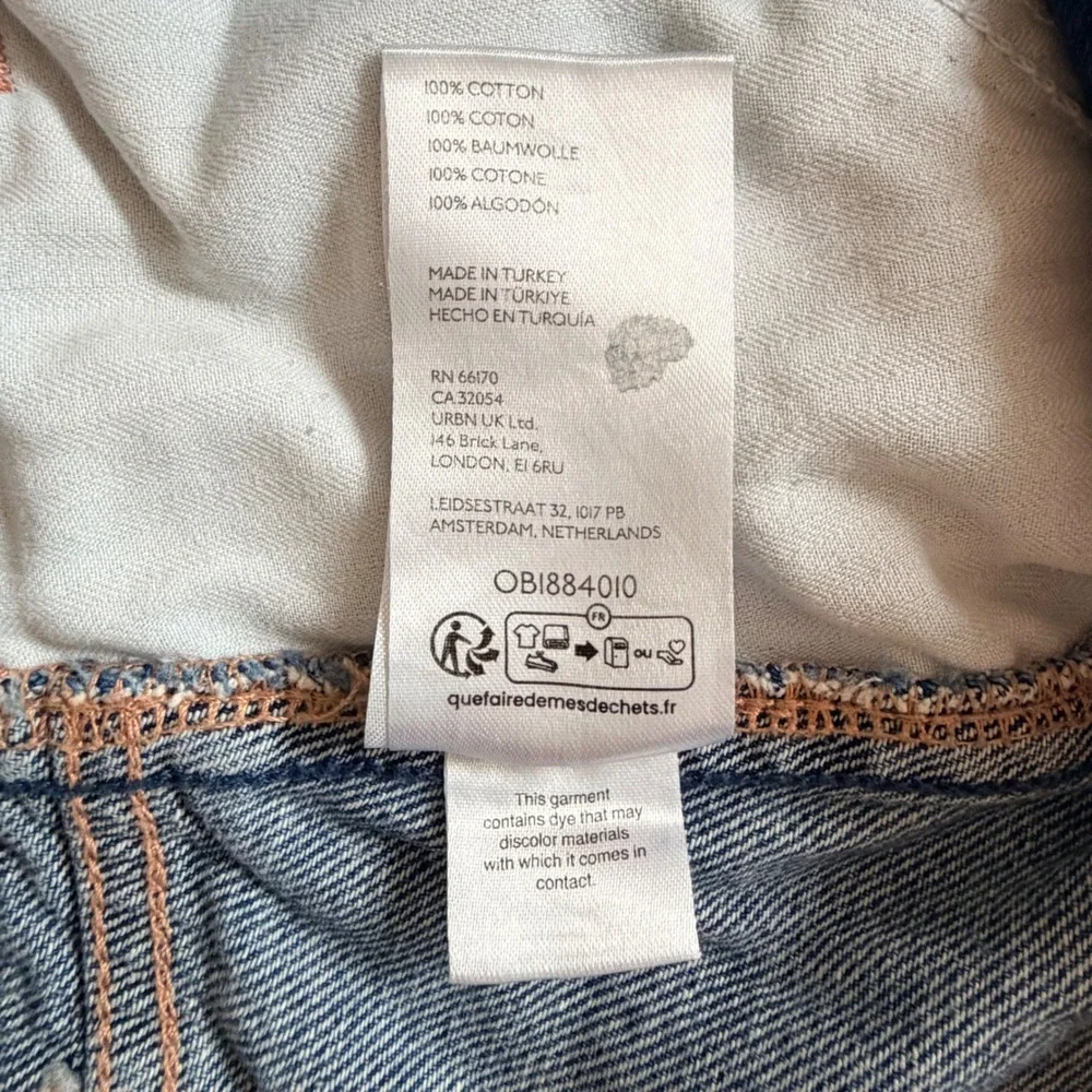 Free People Wynne Asymmetric Denim Wrap Mini Skirt Size 28
